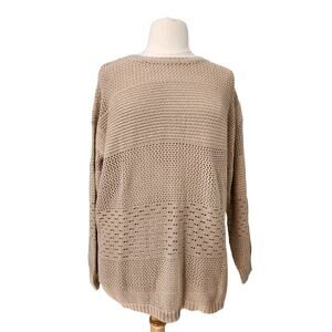 Avon Studio 1886 Tan Open Weave Drop Shoulder Sweater Size 3X NEW